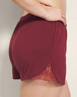 Cool Nights Lace Trim Pajama Shorts
