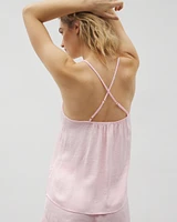 Crinkle Satin Lace-Trim Cami