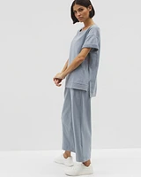 Essential Terry Wide Leg Crop Pant