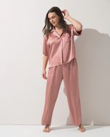 Soma Soma Sensual Satin Notch Collar Pajama Set, WHISPER BLUSH