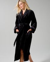 Soma Embraceable Plush Long Robe, Black