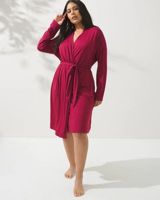 Soma Cool Nights Short Robe, RED BEAUTY