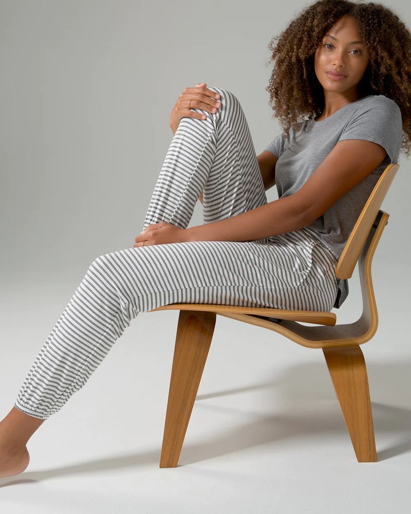 Soma Cool Nights Pajama T-Shirt & Jogger Pants Set, Gray