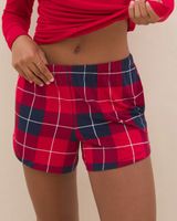 Soma Cool Nights Curved Hem Short, Plaid, Red & Blue, size S, Christmas Pajamas by Soma, Gifts For Women