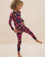 Soma Kids Gender-Neutral Pajama Set, Holiday Print, Navy & Pink, size 0, Christmas Pajamas by Soma, Gifts For Women