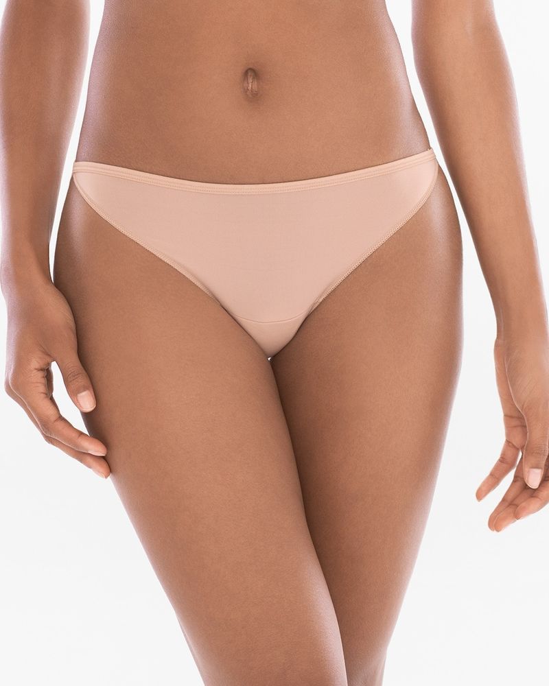 Soma Vanishing Edge Microfiber Bikini, Tan, size XL