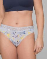 Soma Embraceable Lace High Leg Brief, Pure Floral Mini Halogen, Size S