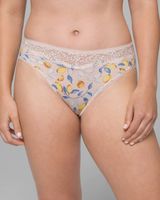 Soma Embraceable Lace High Leg Brief, Lemons Mini Porcelain, Size M