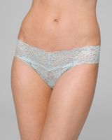 Soma Embraceable Allover Lace Thong, Jade Fantasy, Size M