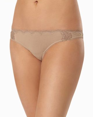 Soma Embraceable Lace Thong, Nude, size M