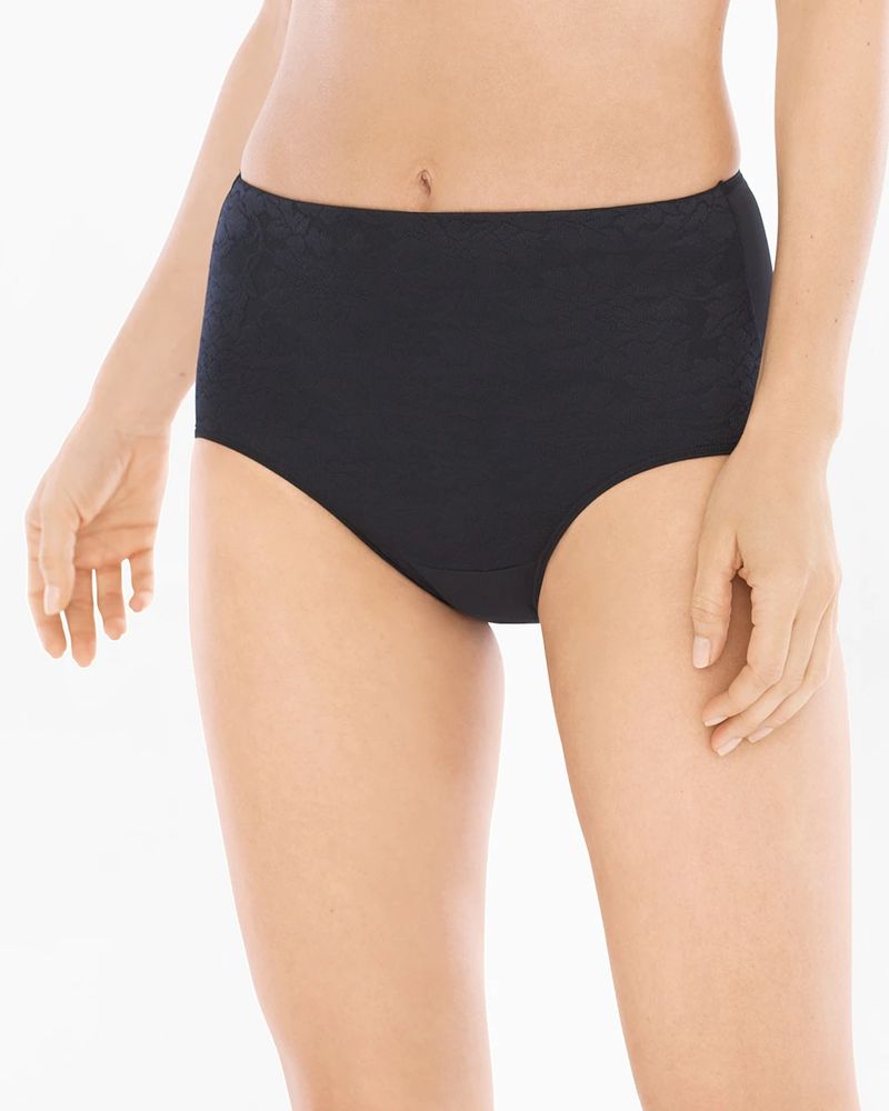 Soma Women's No Show Microfiber And Lace Bikini Underwear In