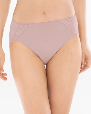 Soma Vanishing Tummy High-Leg Shaping Brief with Lace, Pink, size S