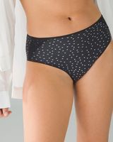 Soma Vanishing Tummy with Lace Modern Brief, CARAVAN DOT BLACK, Size L