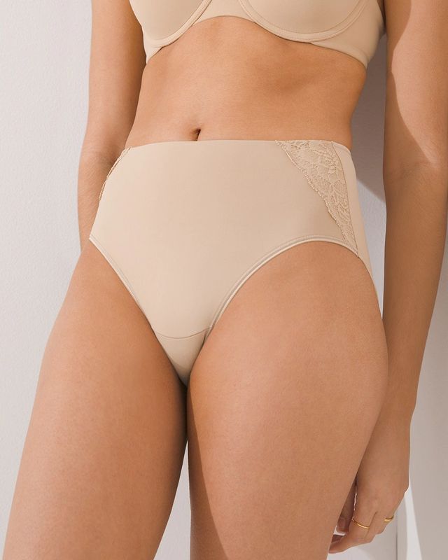 Soma Vanishing Tummy with Lace Modern Shaping Brief, Nude