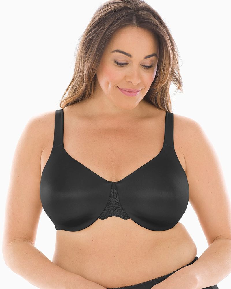 Soma Embraceable Full Coverage Lace Trim Underwire Black Bra