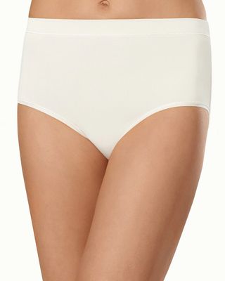 Soma Travelers Modern Brief Underwear, White/Ivory, size S