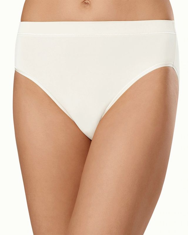 Soma Travelers High Leg Brief Underwear, White/Ivory, size L