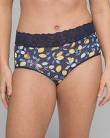 Soma Embraceable Super Soft Brief, Lemons Mini Navy, Size S