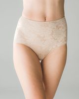 Soma Vanishing Tummy Floral Lace Retro Brief, Warm Amber