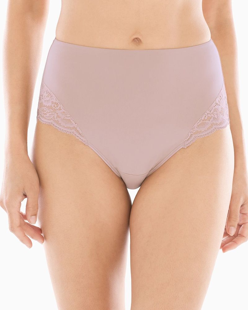 Soma Vanishing Tummy Retro Shaping Brief with Lace, Pink, size S