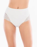 Soma Vanishing Tummy Retro Shaping Brief Underwear with Lace, White/Ivory, size L