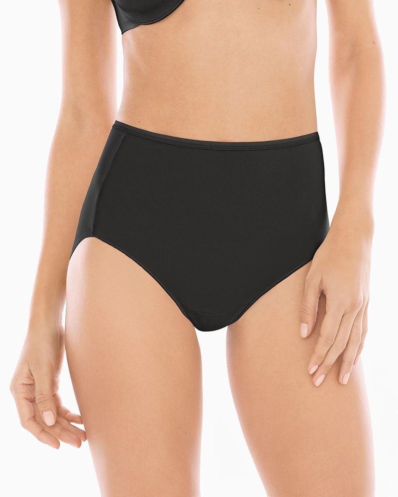 Soma Vanishing Edge Microfiber Hipster Underwear, Black, size S