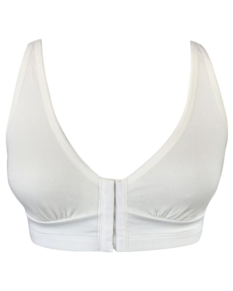 AnaOno Pocketed Front Closure Post Surgery Bra, Ivory, Size L, from Soma