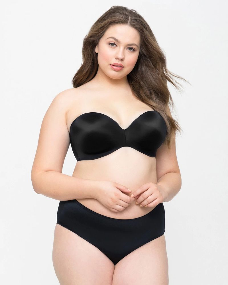 Curvy Couture Smooth Strapless Multiway Bra, Black, Size 40C, from Soma