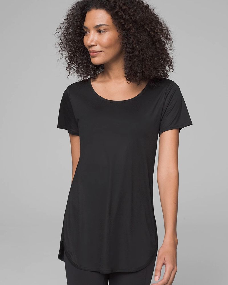 Soma Modal Open Back Tee, Black, Size XS