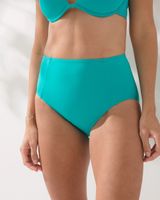 Coco Reef Garnet Contours Keepsake High-Waist Bikini Swim Bottom, Sea Blue, Size S, from Soma