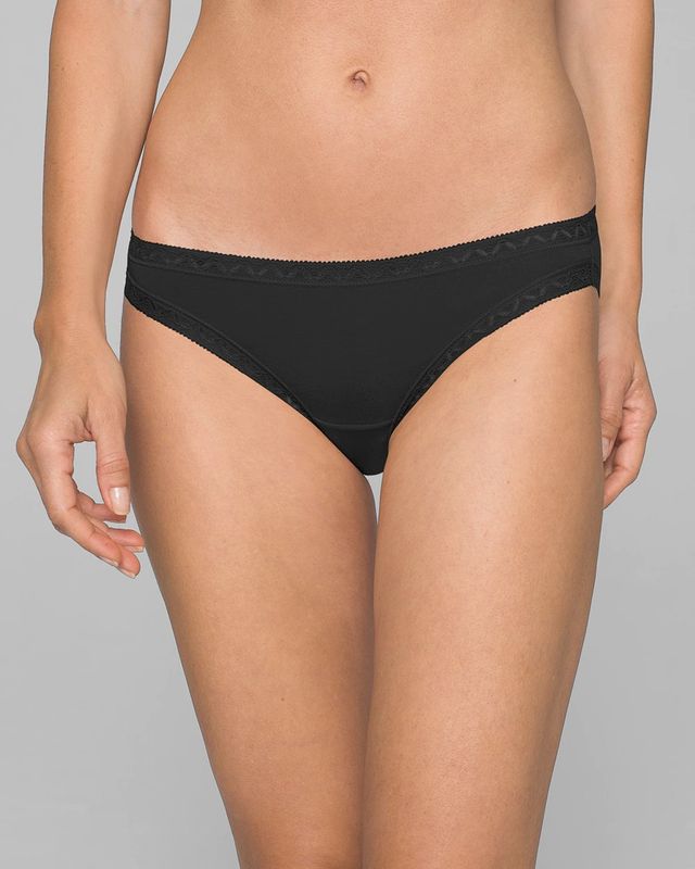 Soma Vanishing Edge Stripe-Trim Hipster Underwear, Black, size S