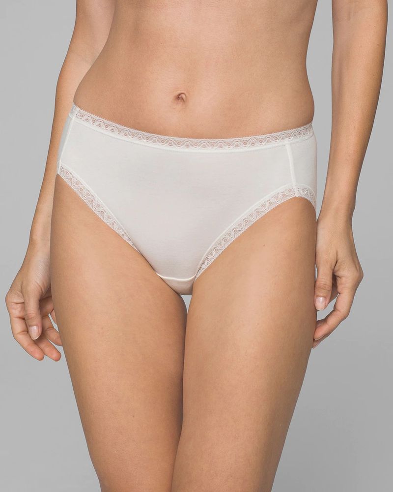 Soma Vanishing Edge Microfiber Hipster Underwear, White/Ivory