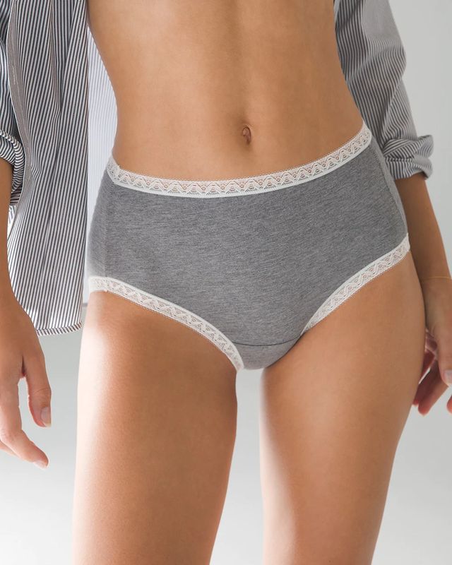 Soma Cotton Modal Brief Underwear, White/Ivory, size L