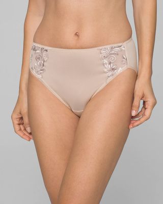 Soma Vanishing Tummy Floral Lace Modern Brief, Pale Sand, Size S