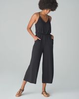 Soma Soft Jersey Spaghetti Strap Jumpsuit, Black, Size XL