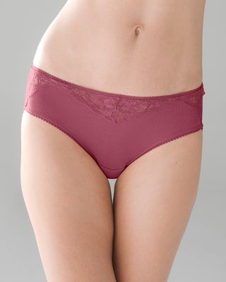 Soma Embraceable Signature Lace Hipster, HONEY ROSE, Size S