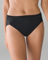 Soma Embraceable Signature Lace High-Leg Brief Underwear, Black