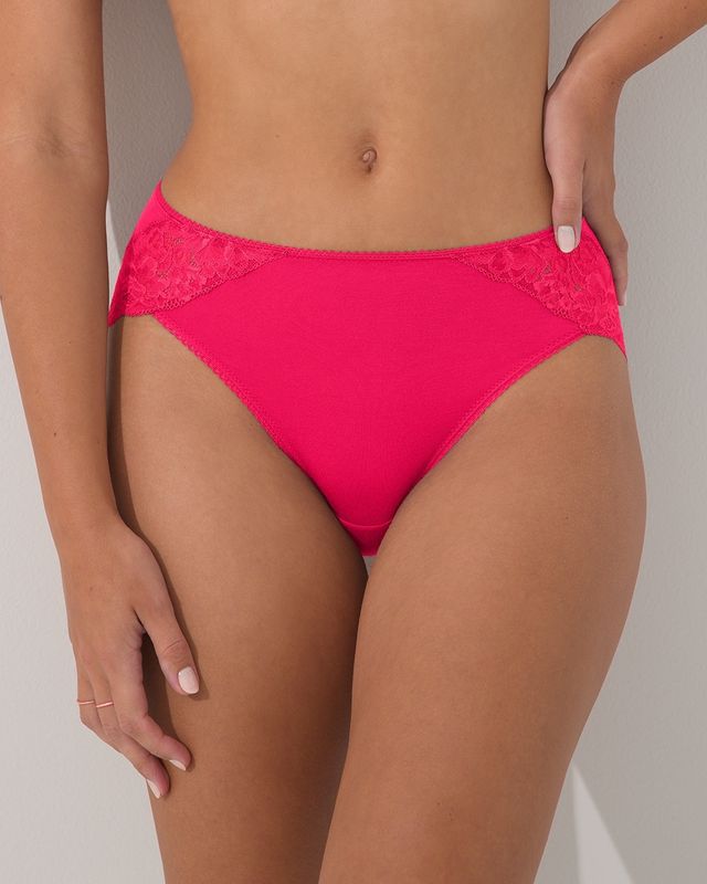 Soma Embraceable Signature Lace High-Leg Brief, Ultra Pink