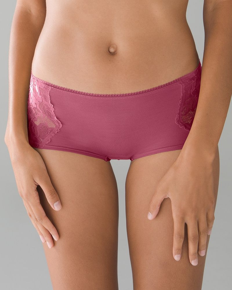 Soma Embraceable Signature Lace Boyshort, HONEY ROSE, Size M