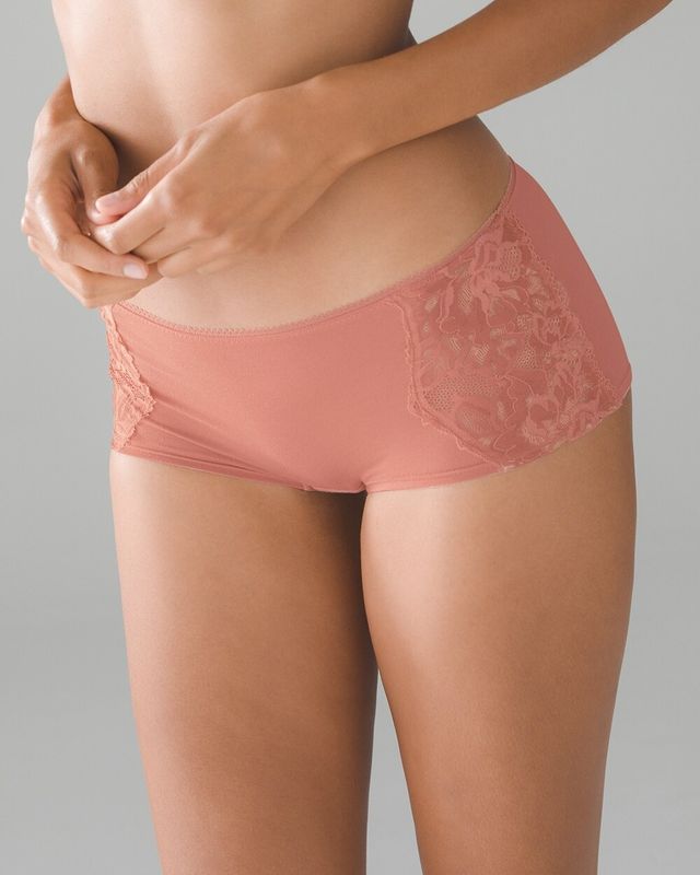 Soma Embraceable Signature Lace High-Leg Brief, Pink, size L