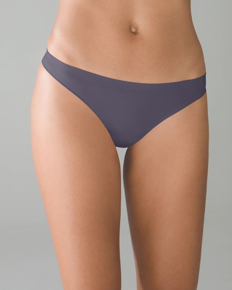 Soma Enbliss Soft Stretch Thong, Gray Ink