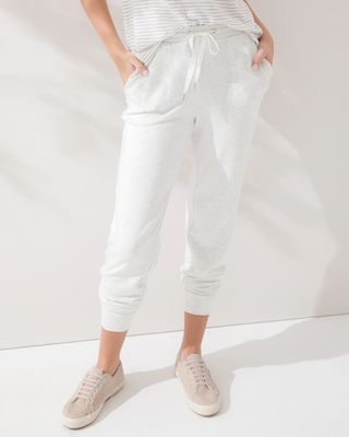 Soma Brushed Terry Jogger Pants, Heather Crystal