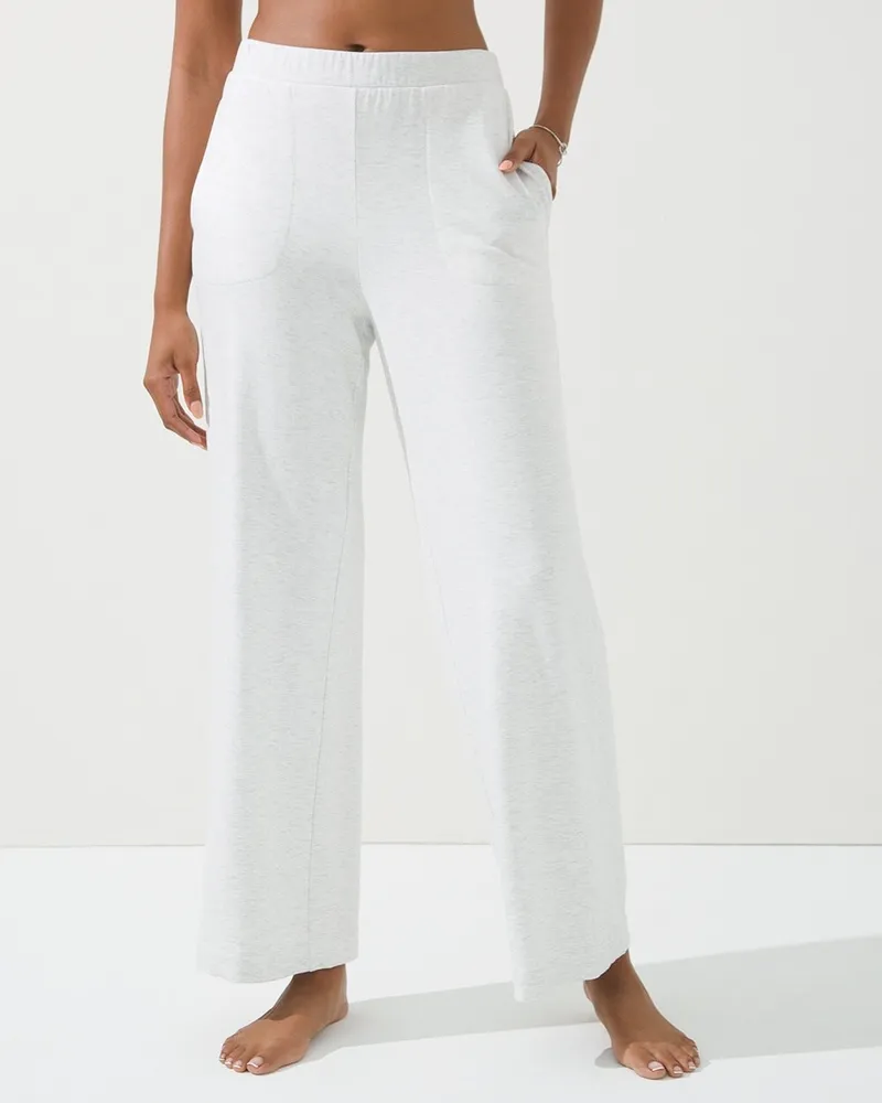 Soma SomaWKND™ Soft Wide Leg Pants, Heather Crystal