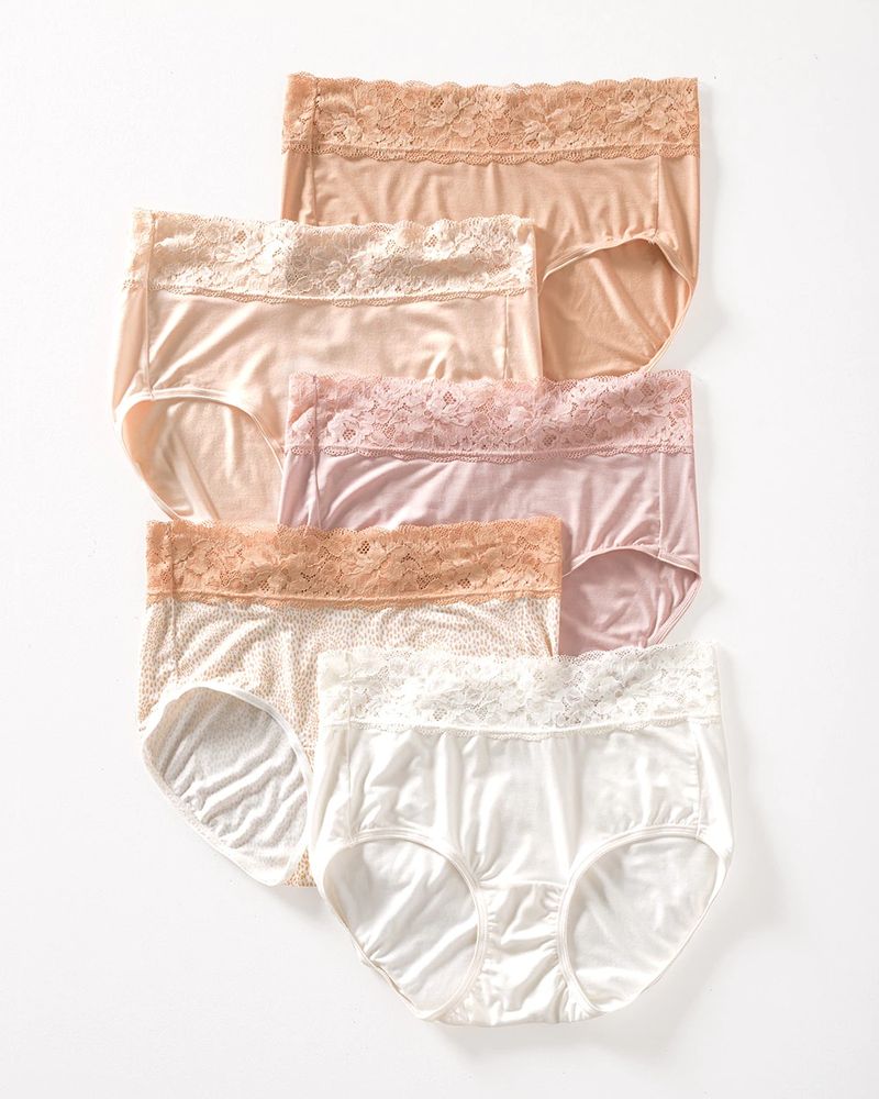 Soma Super Soft Embraceable Lace Briefs NEW Sz M Lot Of 5 Panties Underwear  C55
