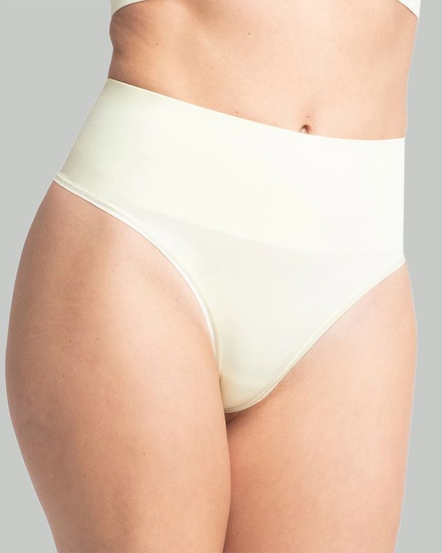 Yummie Cotton Seamless Thong, Grey Heather, Size M/L, from Soma