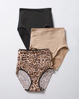 Soma Vanishing Tummy Retro Brief 3 Pack, Divine Leopard Multipack, Size L