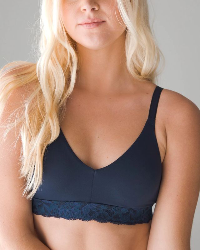 Soma Embraceable Signature Unlined Wireless Bra, Blue, size by Soma