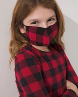 Soma Set of 2 Cool Nights Kids' Non-Medical Face Coverings, Manor Plaid Red/Black, Size One Size