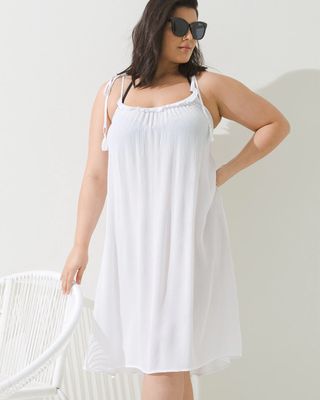 Soma Soma Swim Tie-Shoulder Dress, White, Size S