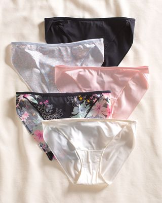 Soma Vanishing Edge Microfiber Bikini 5-Pack, MEANDERING VINE MULTIPACK, Size L